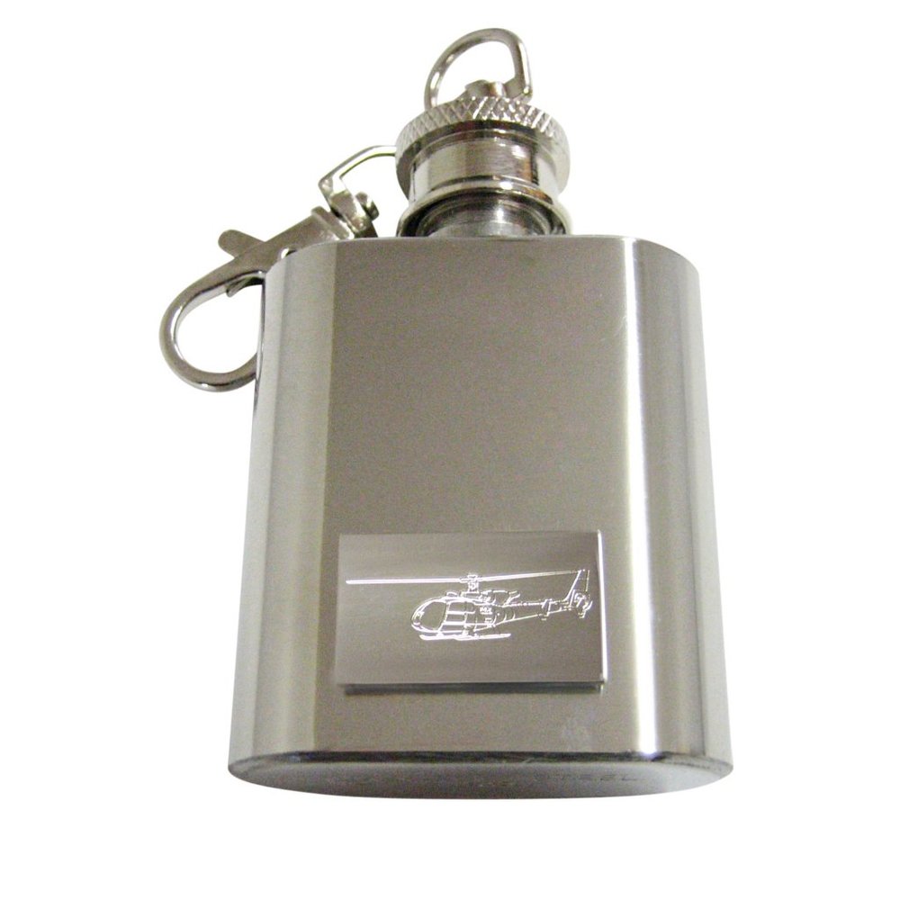 Etched Simple Helicopter Keychain Flask - image 1